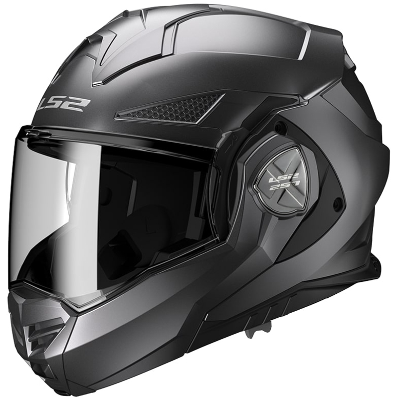 LS2 FF901 Advant X Solid titāna matēta flip-up motociklu ķivere