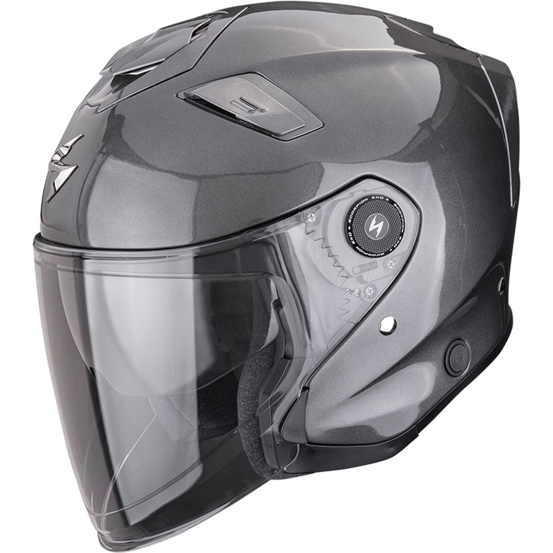 Atvērtā moto ķivere Scorpion EXO-GT Jet Solid metāliski pelēka