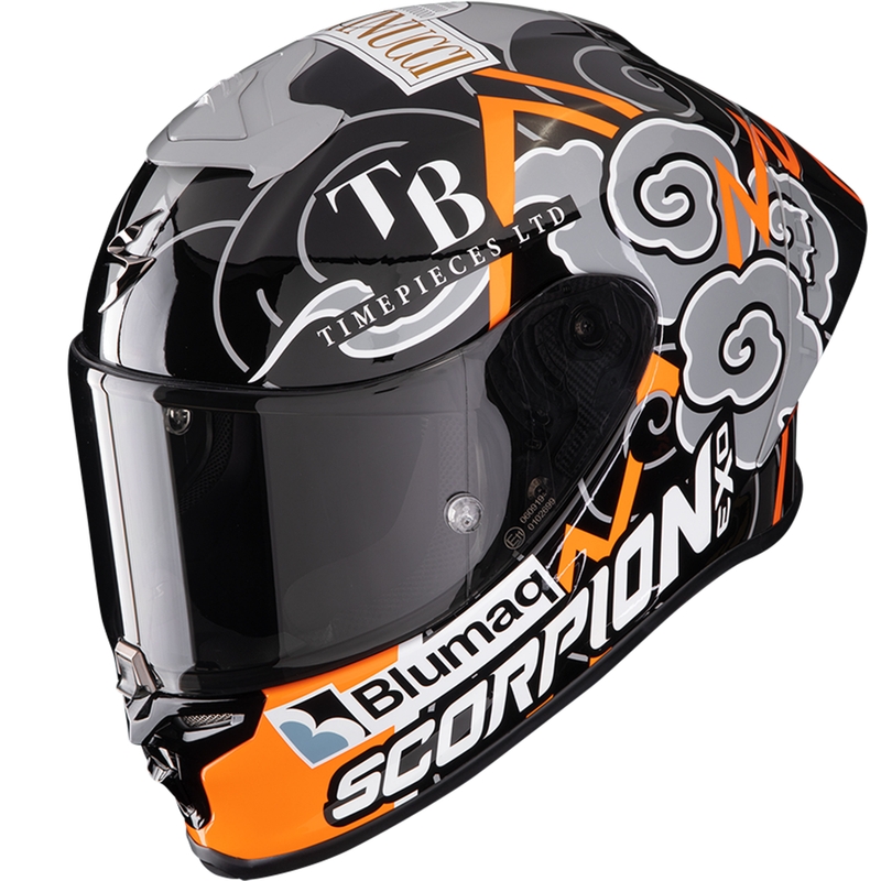 Integrēta moto ķivere Scorpion EXO-R1 EVO Air FIM RACING #1 Replika Aron 2024 melns-oranžs-pelēks