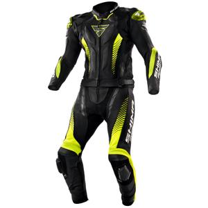 Shima Apex melns-fluo dzeltens motocikla kombinezons