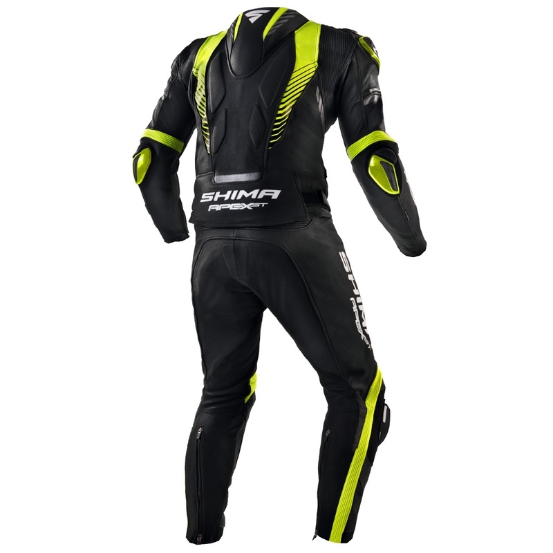 Shima Apex melns-fluo dzeltens motocikla kombinezons