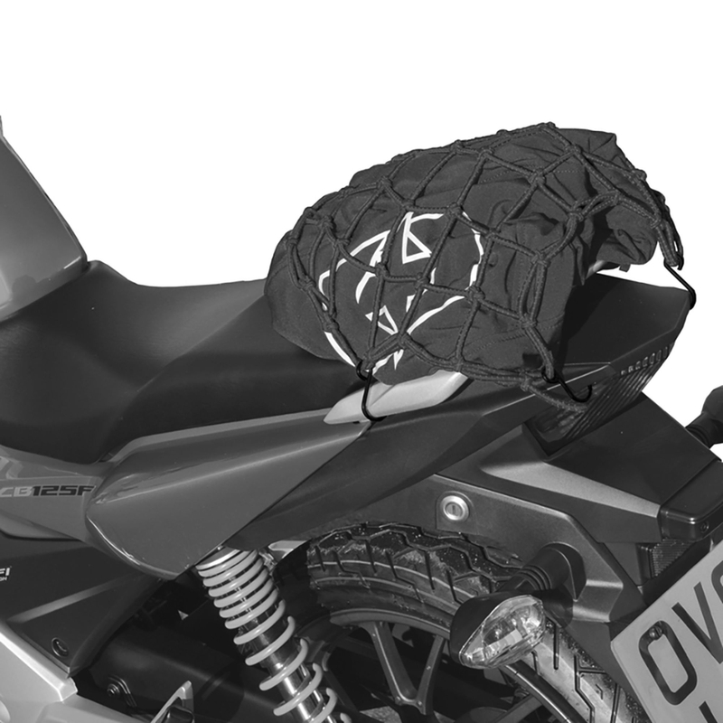 Oxford elastīgs bagāžas tīkls motocikliem atstarojošs melns
