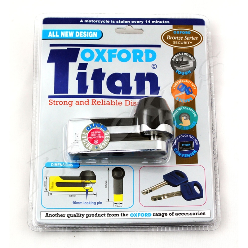 Zámek kotoučové brzdy Oxford Titan chrom