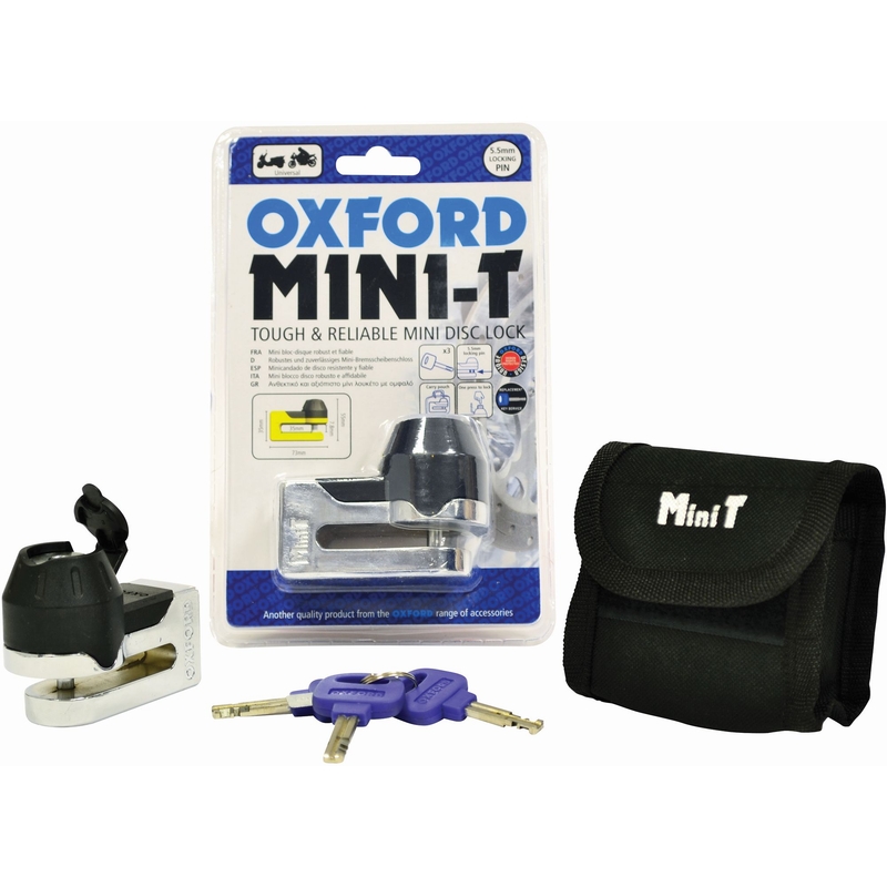 Zámek kotoučové brzdy Oxford Mini T chrom