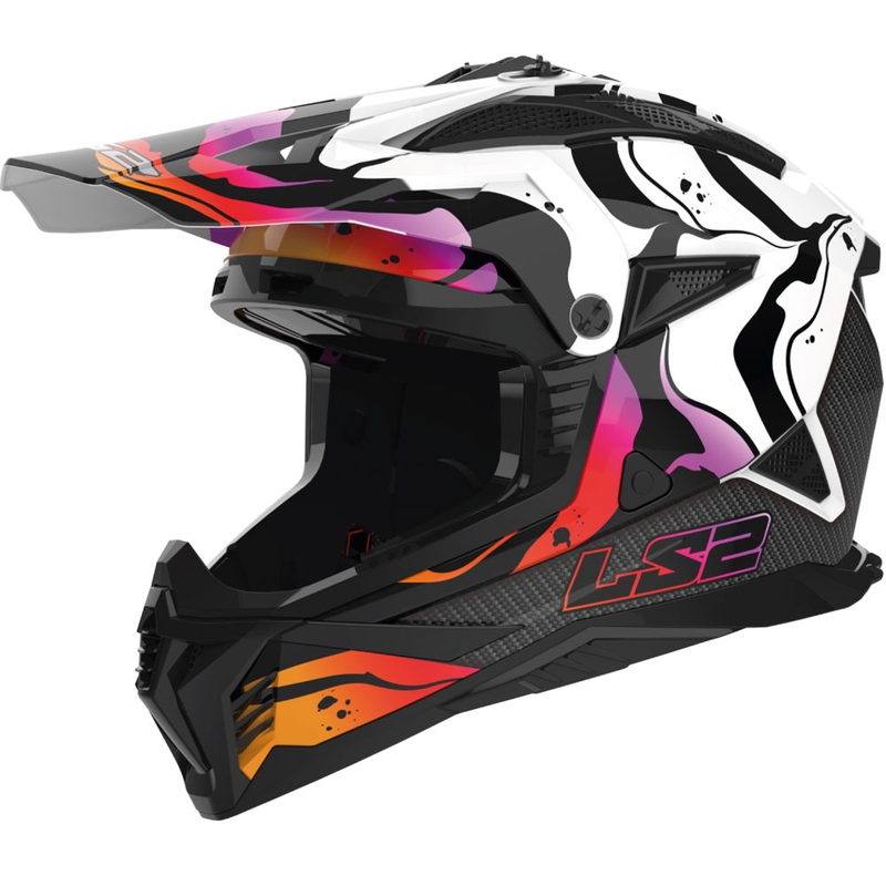 Motokrosa ķivere LS2 MX708 Fast II Wash White black-white-pink