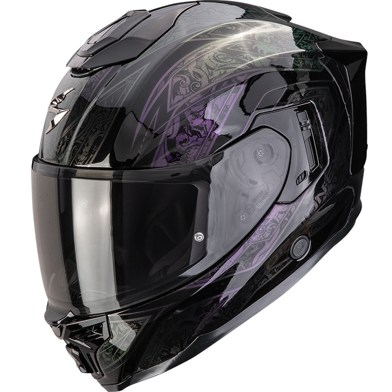 Integrēta motocikla ķivere Scorpion EXO-1500 Air Fantasy melns hameleons