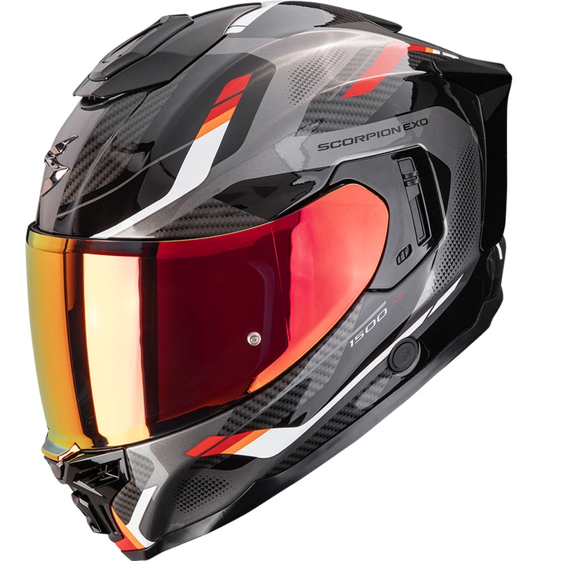 Integrēta motocikla ķivere Scorpion EXO-1500 Air Sleek melns-sarkans