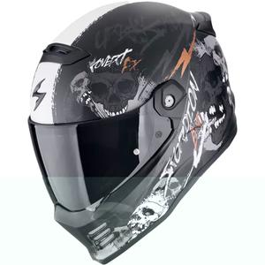 Integrēta moto ķivere Scorpion COVERT FX SKULLZ matēts melns-pelēks-zelts
