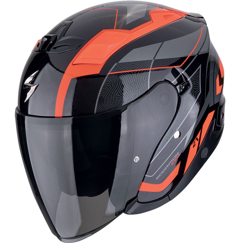 Atvērtā motociklu ķivere Scorpion EXO-Z1 VUE melns-arkans