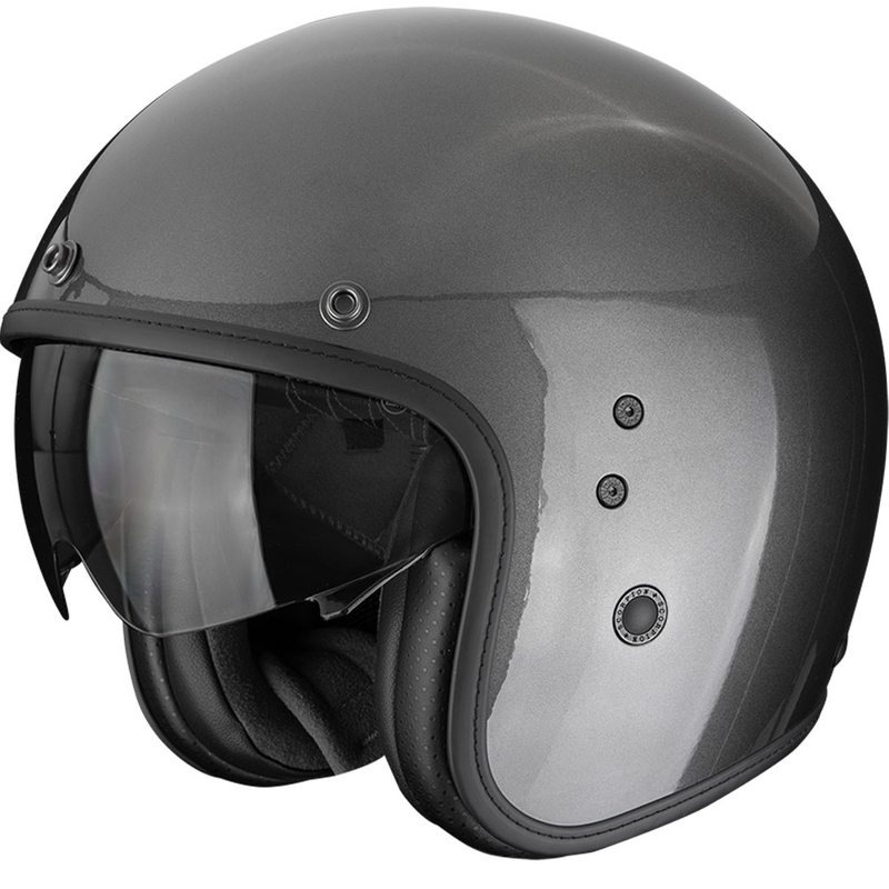 Atvērtā moto ķivere Scorpion Belfast EVO Solid metāliski pelēka