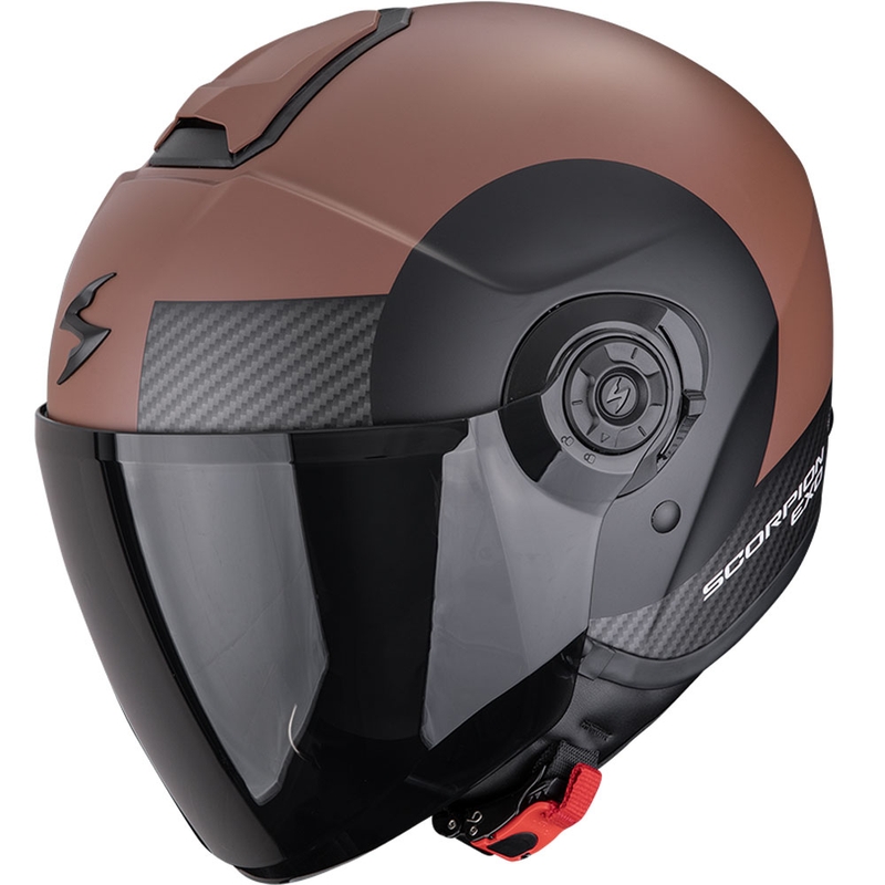 Atvērtā moto ķivere Scorpion EXO-CITY II Sheer matēta brūni melna