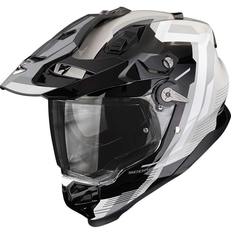 Enduro motociklu ķivere Scorpion ADF-9000 Air Patrol melns-sudrabs