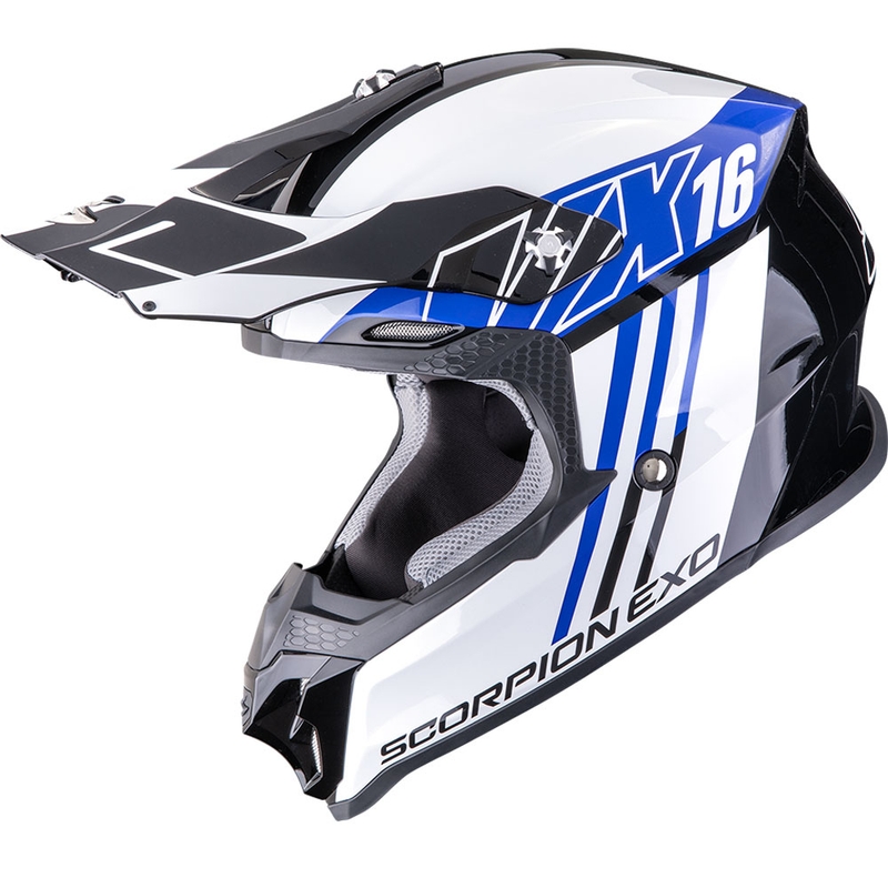 Motokrosa ķivere Scorpion VX-16 EVO Air Lignes melns-zils