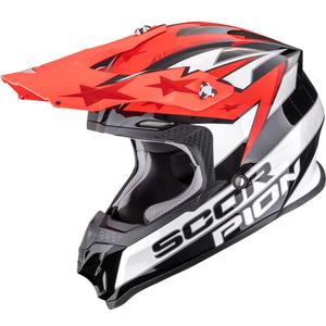 Motokrosa ķivere Scorpion VX-16 EVO Air Patriot melns-balts-sarkans