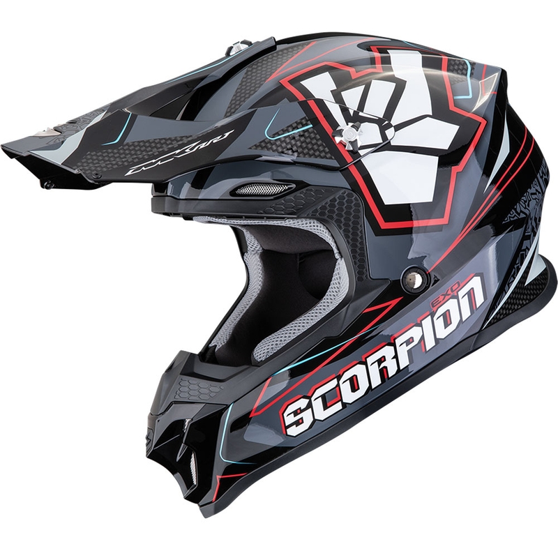 Motokrosa ķivere Scorpion VX-16 EVO Air ROK melna-pelēka-sarkana