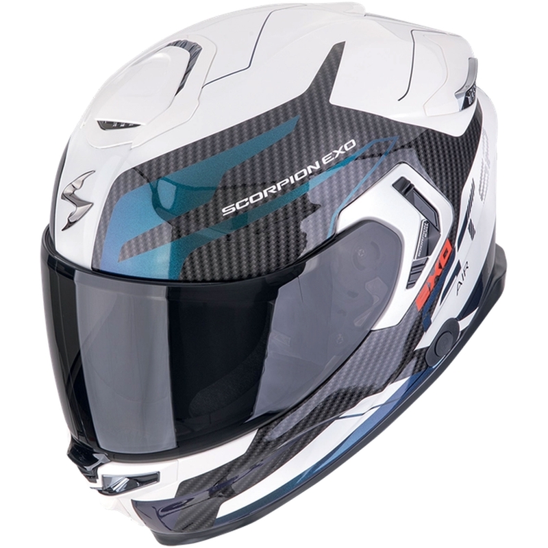 Integrēta motociklistu ķivere Scorpion EXO-GT SP AIR FLEX balta hameleona krāsā