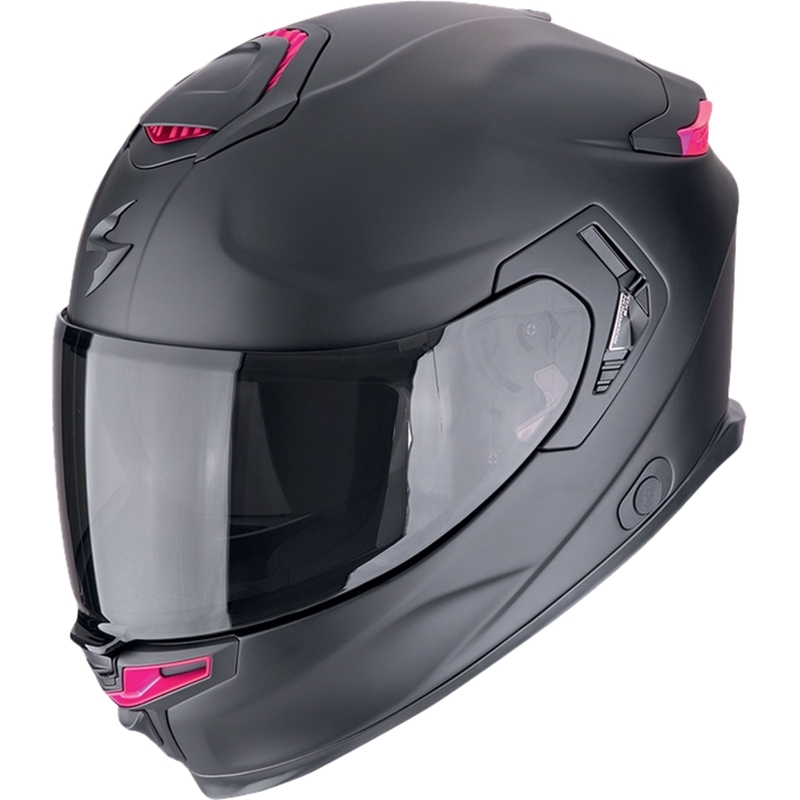 Integrēta motocikla ķivere Scorpion EXO-GT SP Air SOLID matēts melns-rozā krāsā