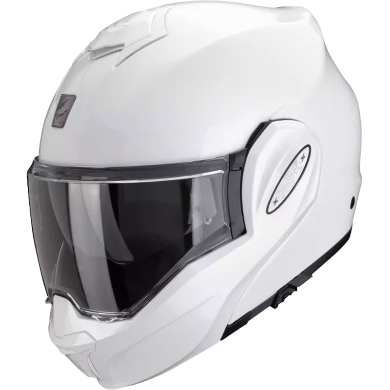 Flip-up ķivere Scorpion EXO-TECH EVO PRO SOLID perlamutra balta