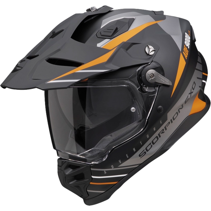 Enduro ķivere Scorpion ADF-9000 Air Feat matēts melns-sudraba-oranžs