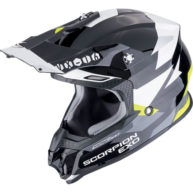 Motokrosa ķivere Scorpion VX-16 EVO AIR ROD melna-fluo dzeltena