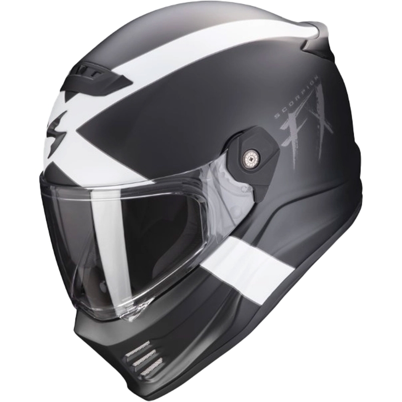 Motociklu ķivere SCORPION COVERT FX GALLUS melnā un baltā krāsā