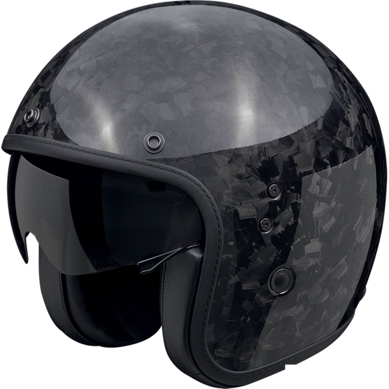 Atvērtā moto ķivere Scorpion Belfast EVO ONYX CARBON SOLID melna