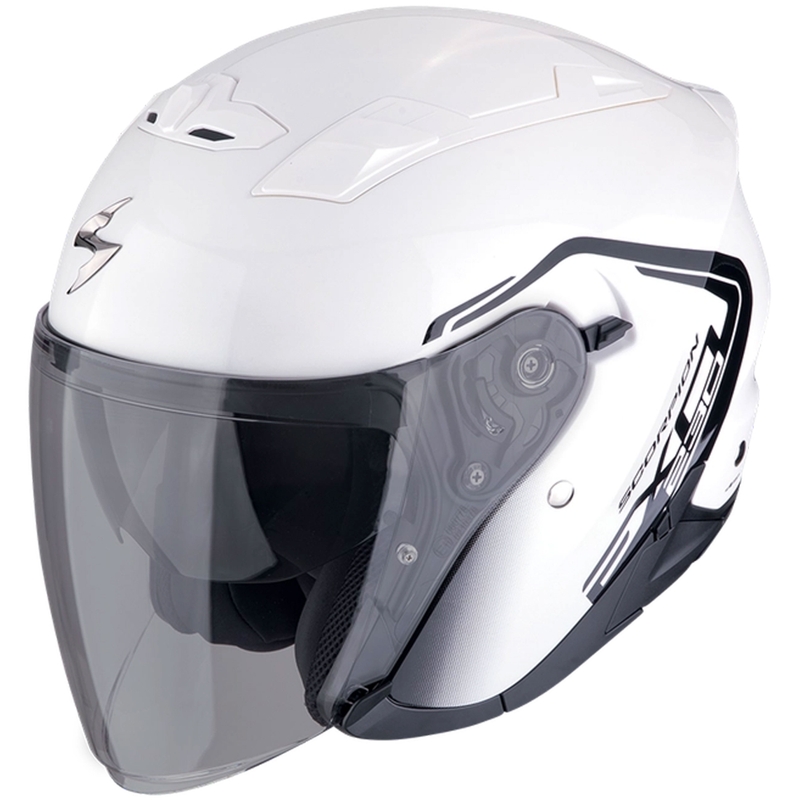 Atvērtā moto ķivere SCORPION EXO-230 CIT-E balta-melna