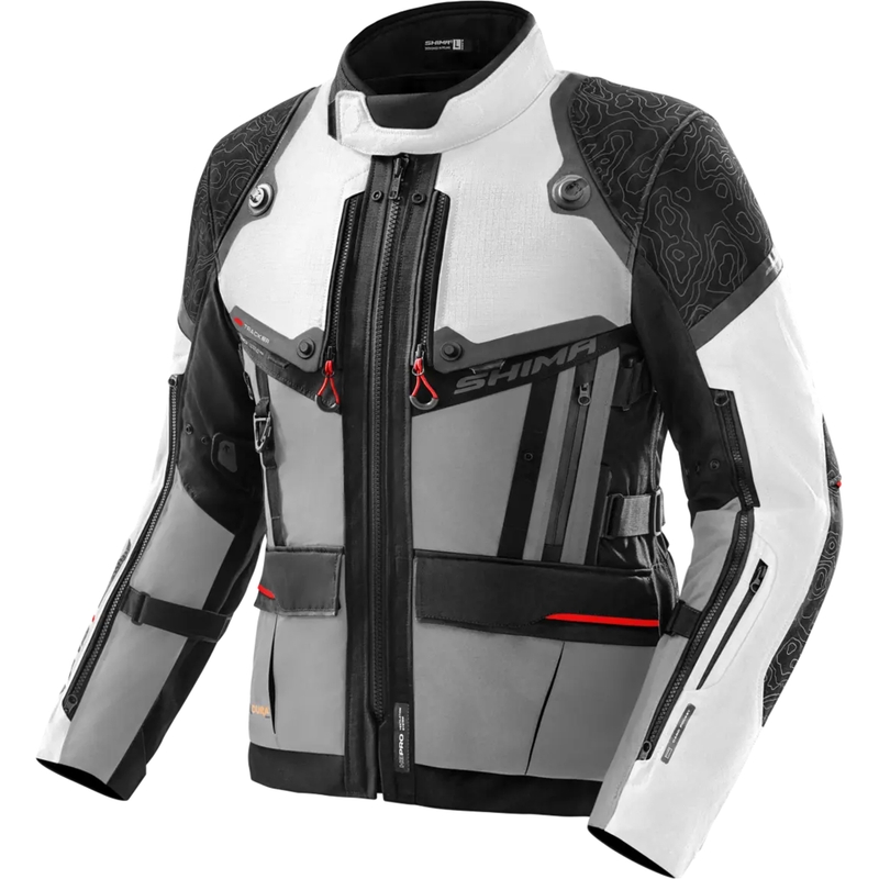 Shima Tracker gaiši pelēka motocikla jaka