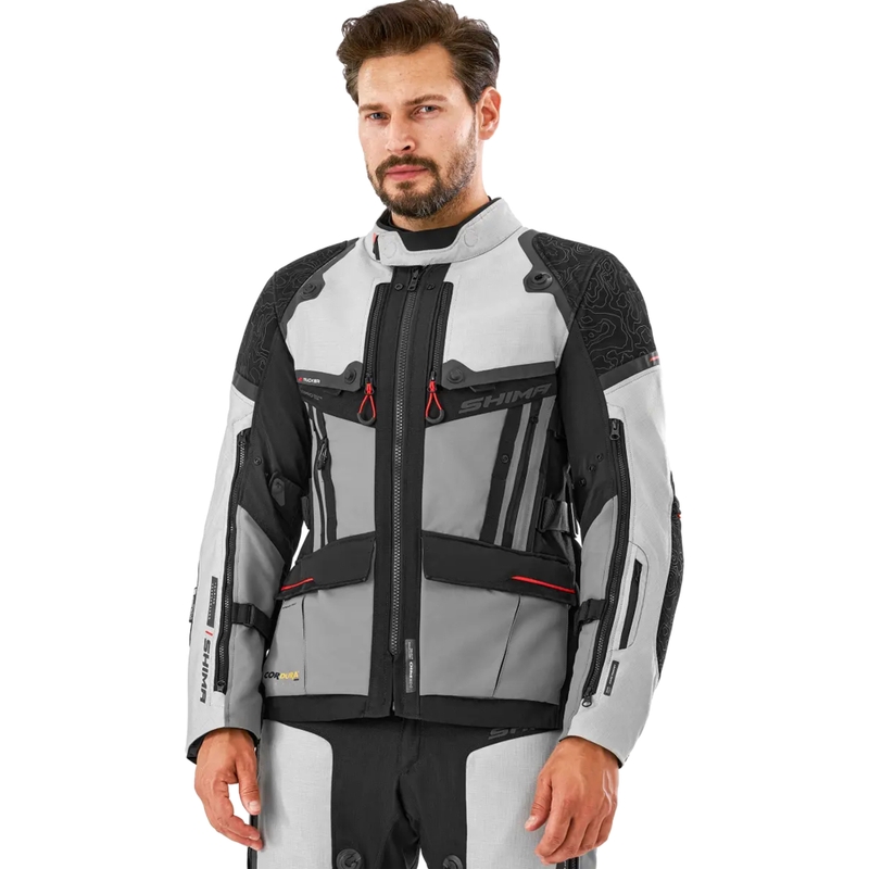 Shima Tracker gaiši pelēka motocikla jaka