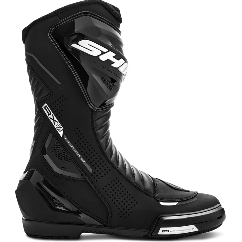 Sieviešu Shima RX-3 melni un balti motocikla zābaki