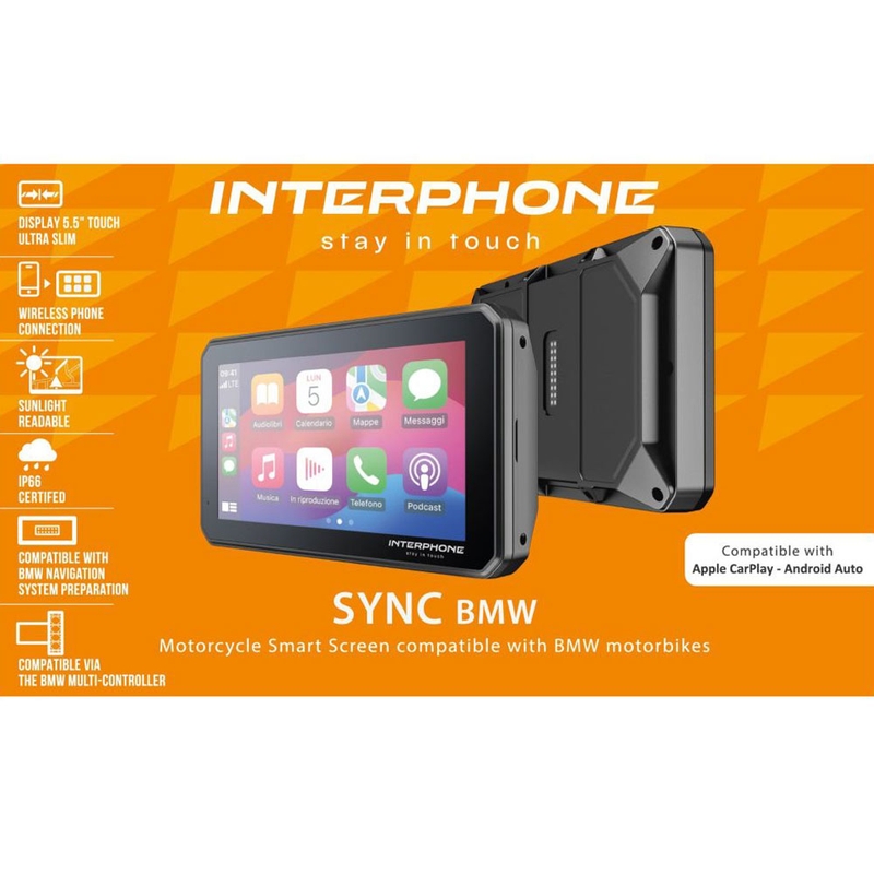 BMW Apple CarPlay un Android Auto iekšējā tālruņa displejs motocikliem
