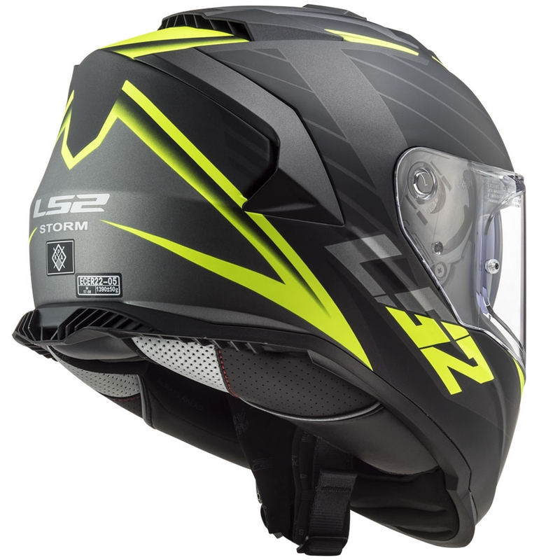 LS2 FF800 Storm II Nerve melna-fluo dzeltena integrālā moto ķivere