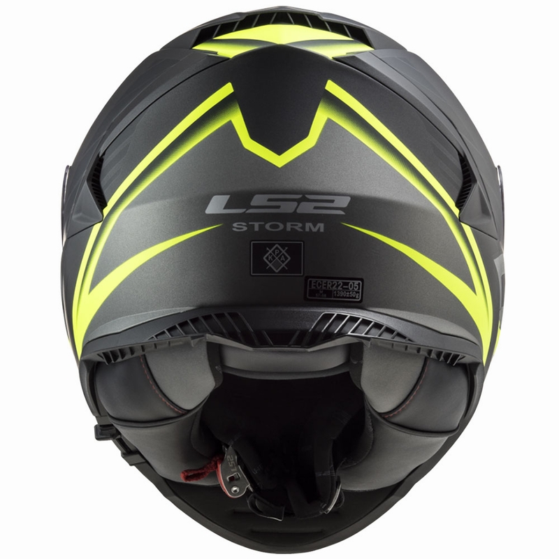 LS2 FF800 Storm II Nerve melna-fluo dzeltena integrālā moto ķivere