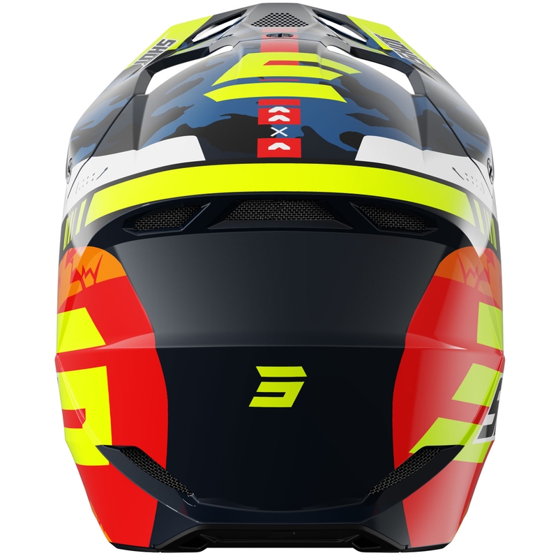Bērnu motokrosa ķivere Shot Furious Flash spīdīgi zili-fluo dzeltena
