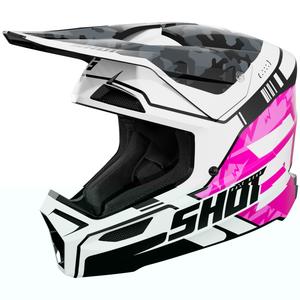 Bērnu motokrosa ķivere Shot Furious Flash Glossy Pink