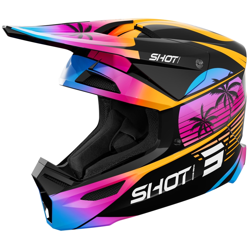 Bērnu motokrosa ķivere Shot Furious Miami spīdīgi oranža