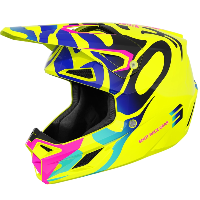 Bērnu motokrosa ķivere Shot Speed Ghost spīdīga fluo dzeltena