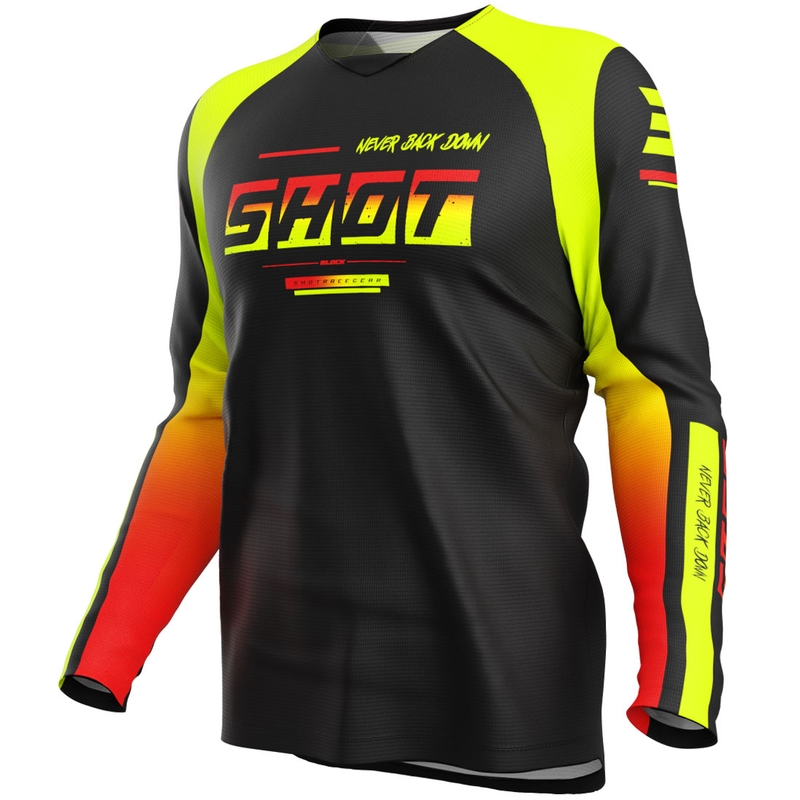 Bērnu motokrosa krekls Shot Draw Block fluo dzeltens