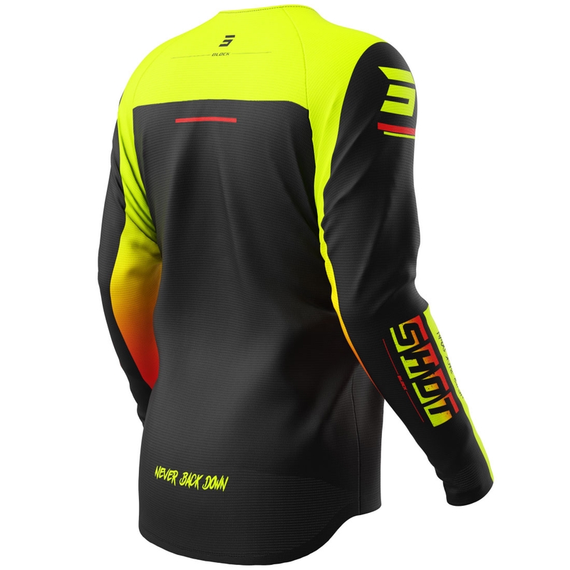 Bērnu motokrosa krekls Shot Draw Block fluo dzeltens