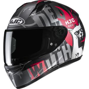 Bērnu integrāla motociklu ķivere HJC C10 Fop MC1SF melna-pelēka-sarkana