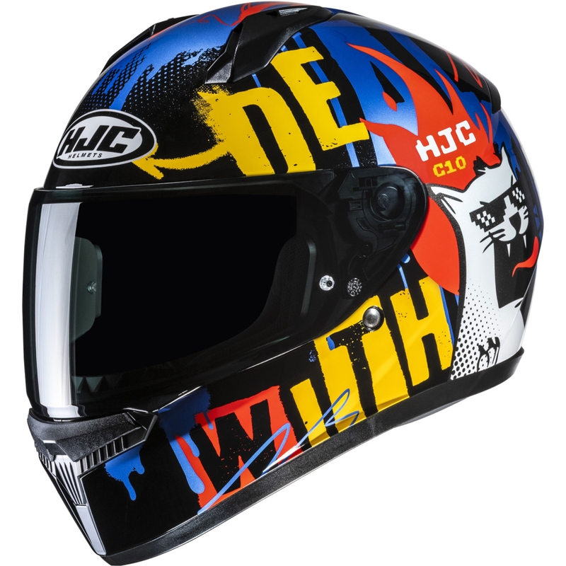 Bērnu integrālā motociklu ķivere HJC C10 Fop MC23 melns-zils-sarkans