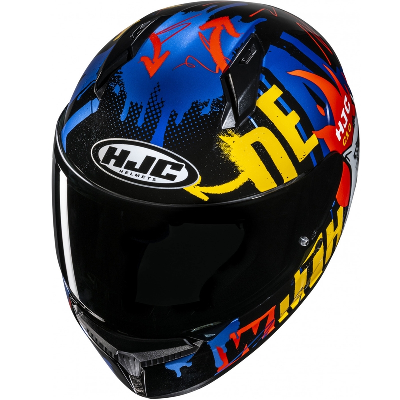 Bērnu integrālā motociklu ķivere HJC C10 Fop MC23 melns-zils-sarkans