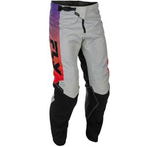 Motokrosa bikses FLY Racing - ASV Kinetic pelēk-arkanā-violetā-melnā krāsā