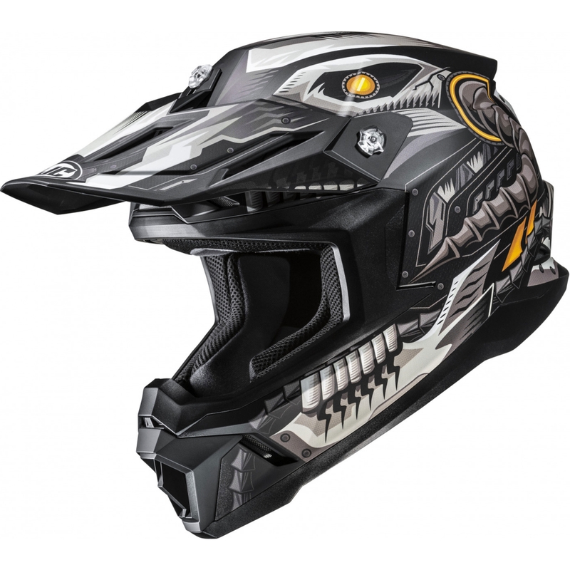 Motokrosa ķivere HJC C50 Mecha Beast MC5SF melni pelēka