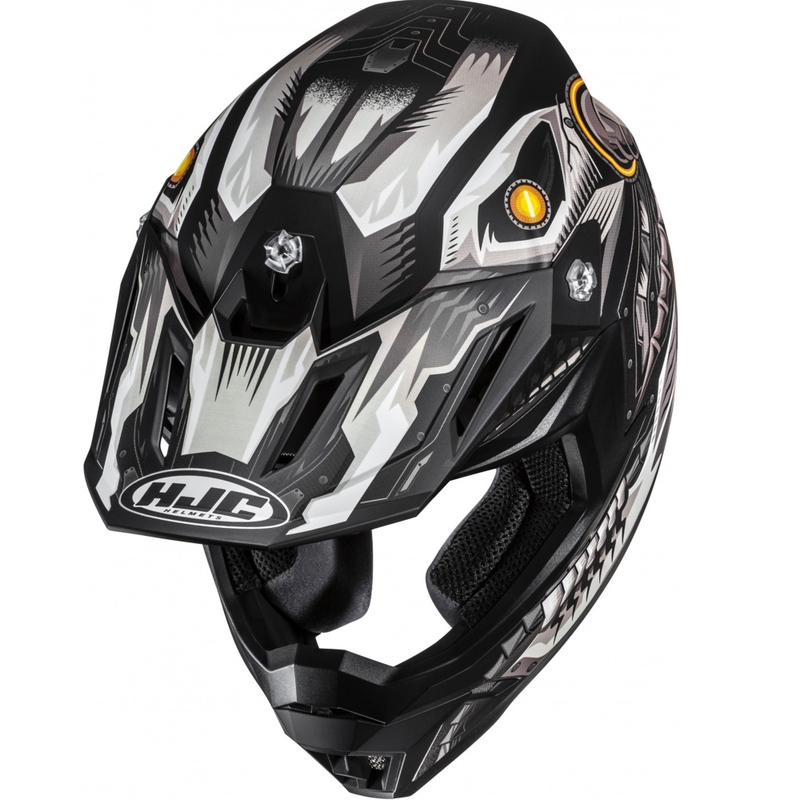 Motokrosa ķivere HJC C50 Mecha Beast MC5SF melni pelēka