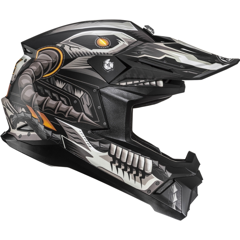 Motokrosa ķivere HJC C50 Mecha Beast MC5SF melni pelēka