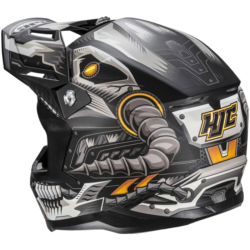 Motokrosa ķivere HJC C50 Mecha Beast MC5SF melni pelēka