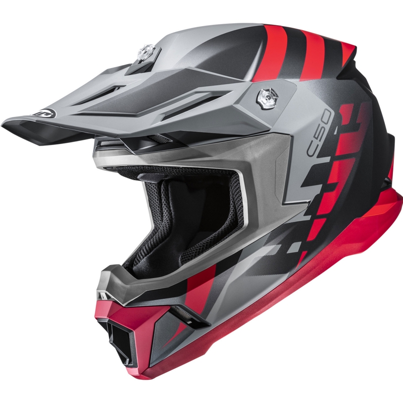 Motokrosa ķivere HJC C50 Mirage MC3H melna-pelēka-sarkana