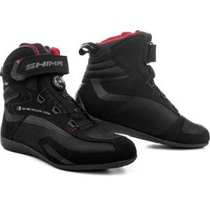 Sieviešu Shima Exo Vented Black-Grey-Red motociklu zābaki