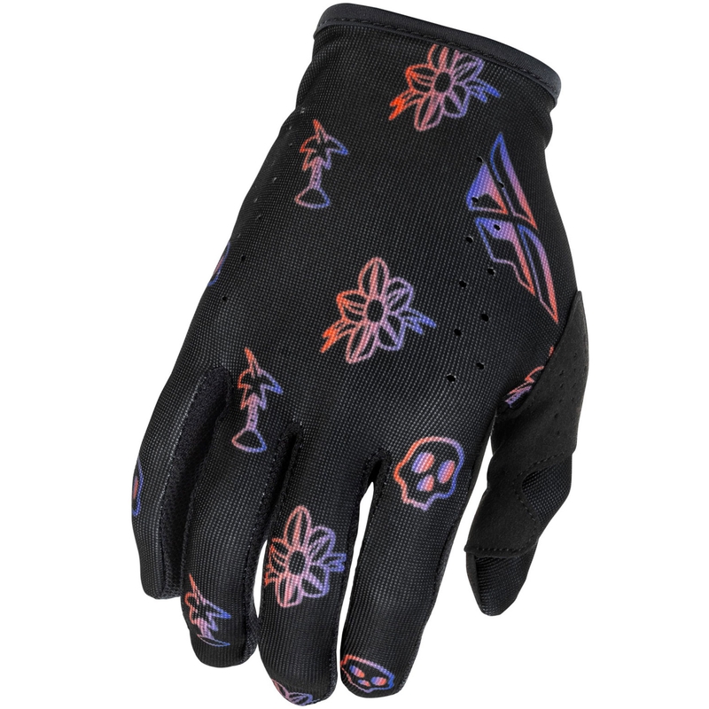 Motokrosa cimdi FLY Racing - USA Lite Outline melni-sarkani-violeti